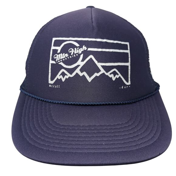 Mtn High Industries Snapback Rope Trucker Hat Blue One Size Mesh Back - Picture 1 of 9